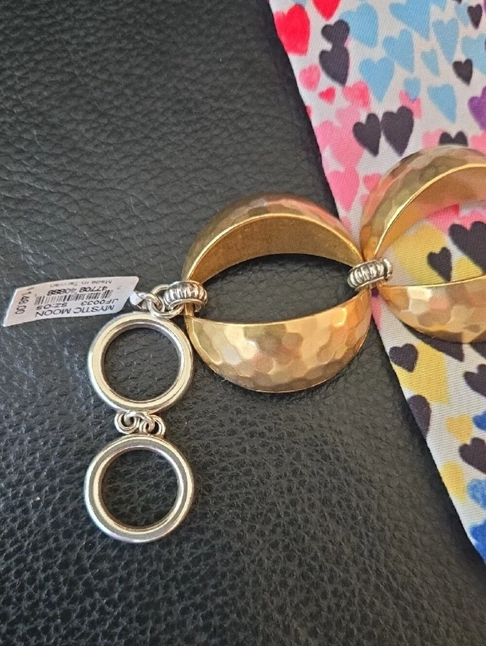 Brighton Hammered Gold-Tone Circular Link Bracelet Brand New w Tags Retail 148